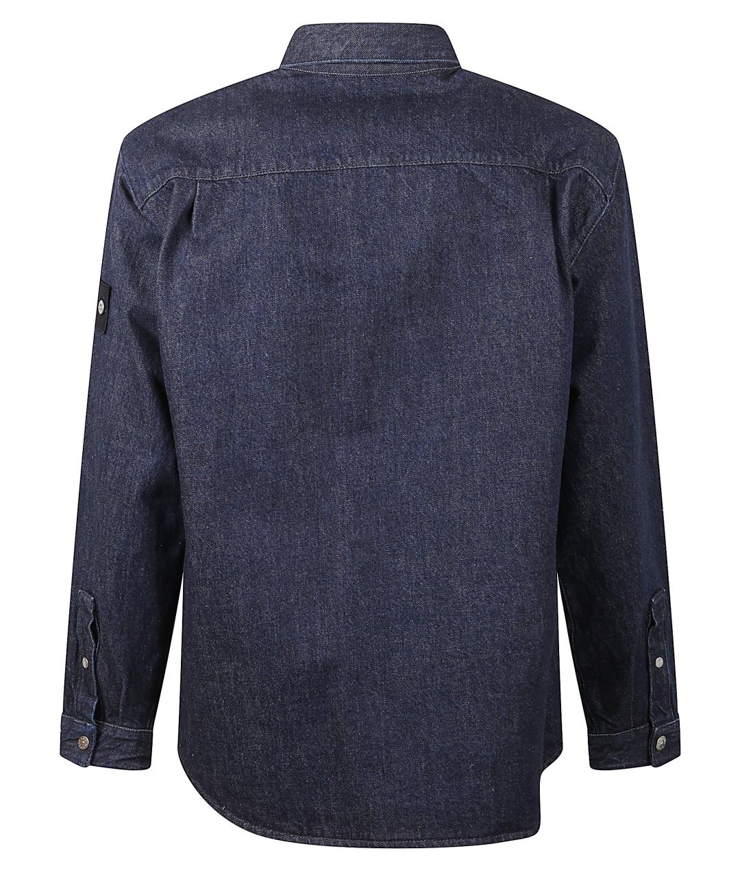 STONE ISLAND Синяя хлопковая кэжуал рубашка, фото 3
