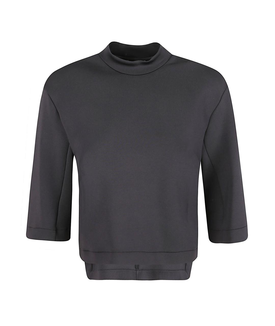 MONCLER Черная полиэстеровая футболка, фото 1