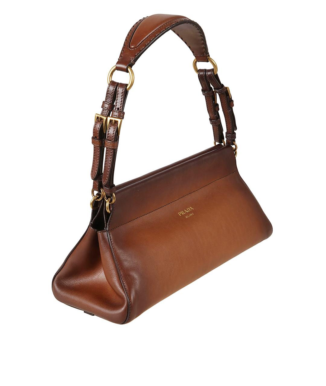 PRADA Коричневая кожаная сумка через плечо, фото 3