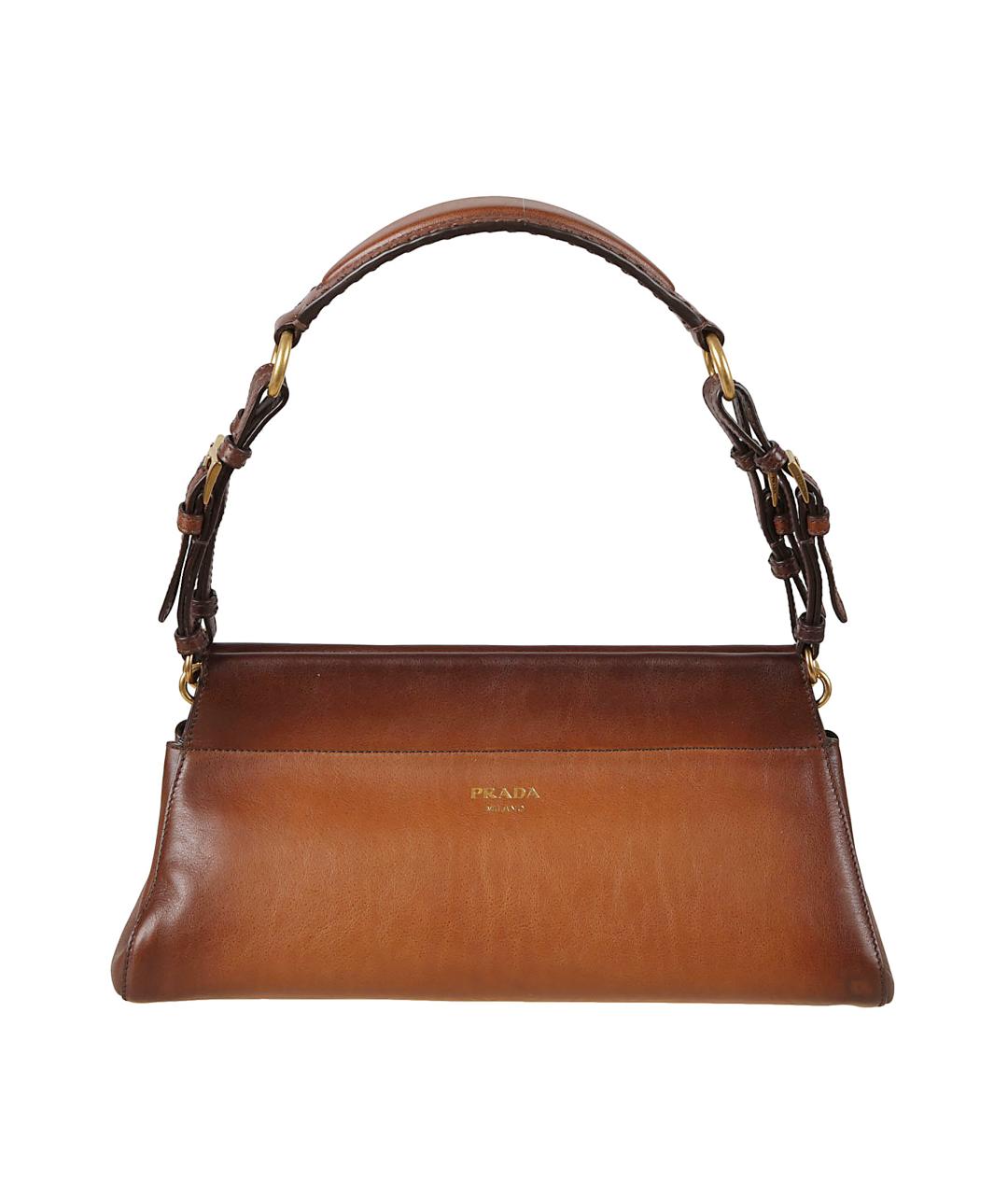 PRADA Коричневая кожаная сумка через плечо, фото 1