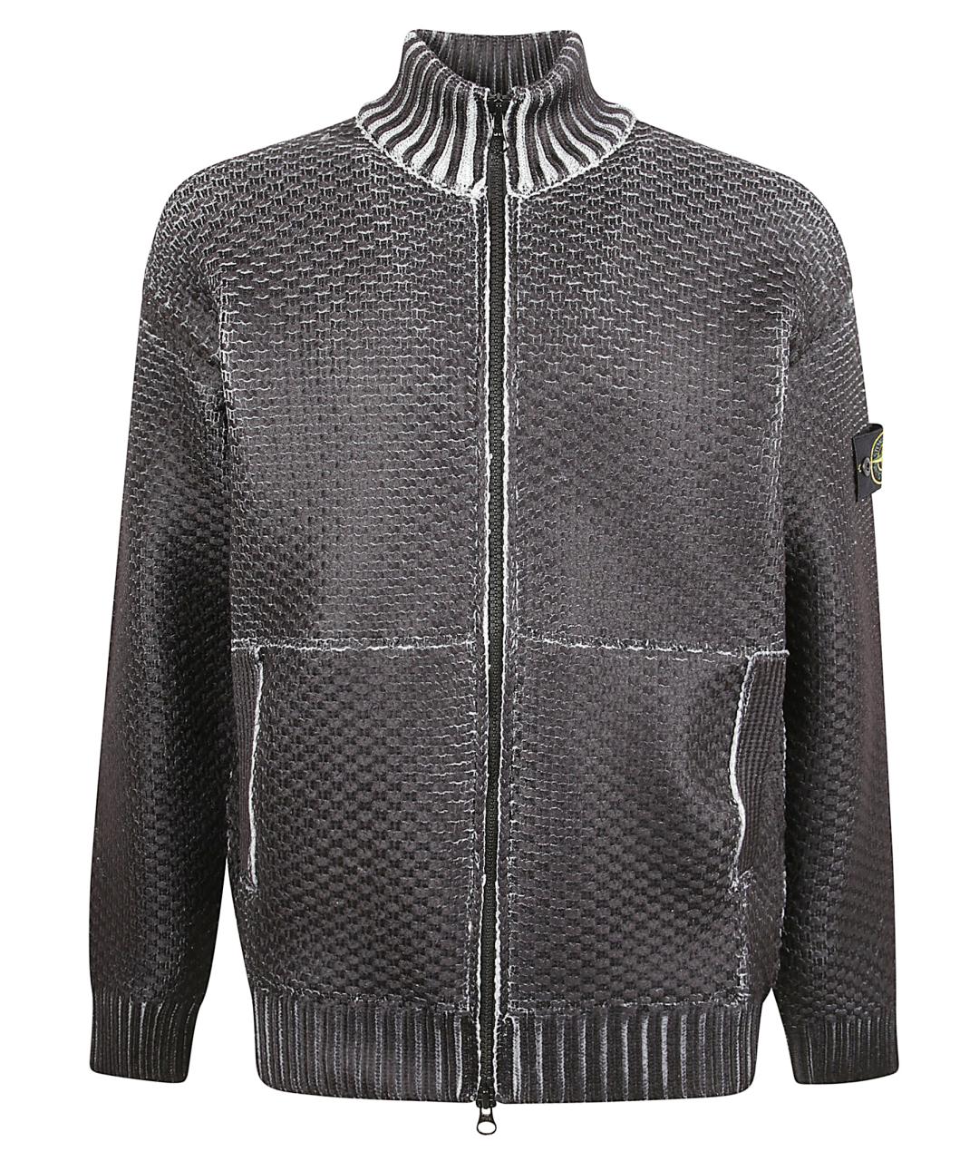 STONE ISLAND Серый полиэстеровый кардиган, фото 1