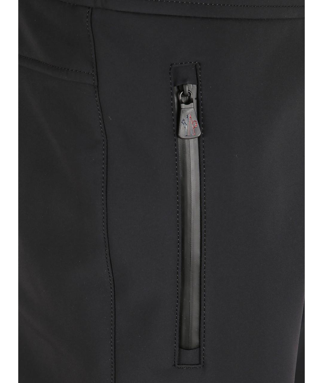 MONCLER GRENOBLE Черные полиамидовые повседневные брюки, фото 2