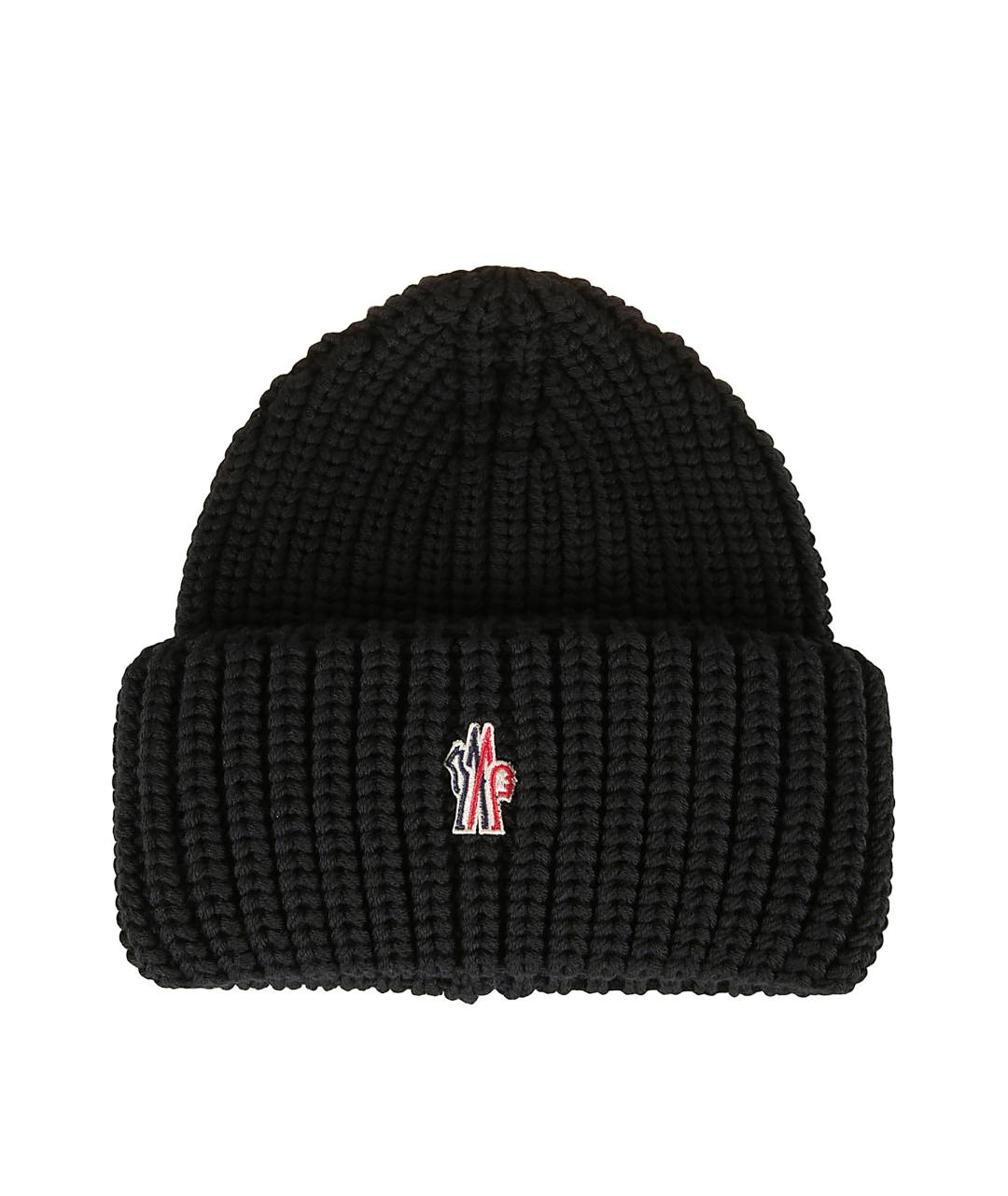 MONCLER GRENOBLE Черная шерстяная шапка, фото 1