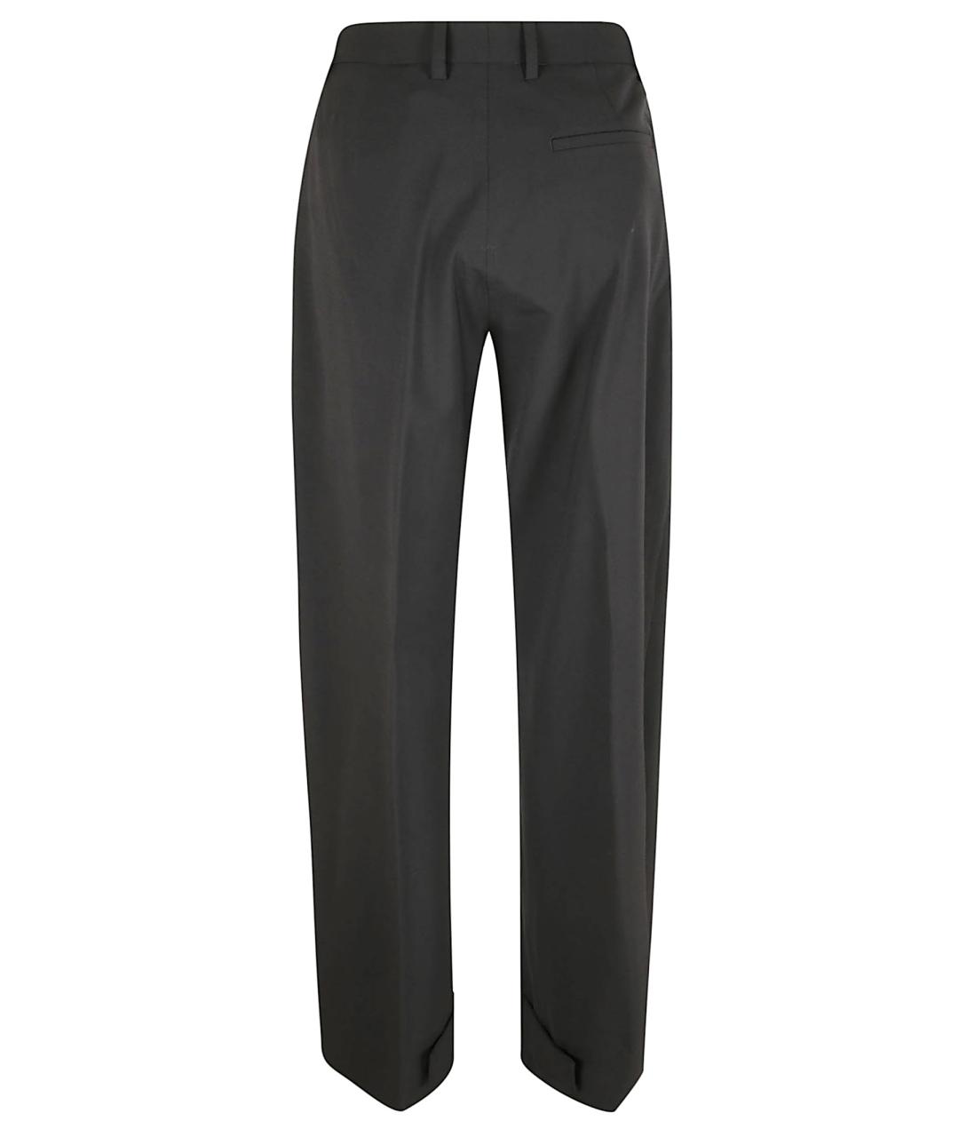 MONCLER Черные полиэстеровые прямые брюки, фото 3