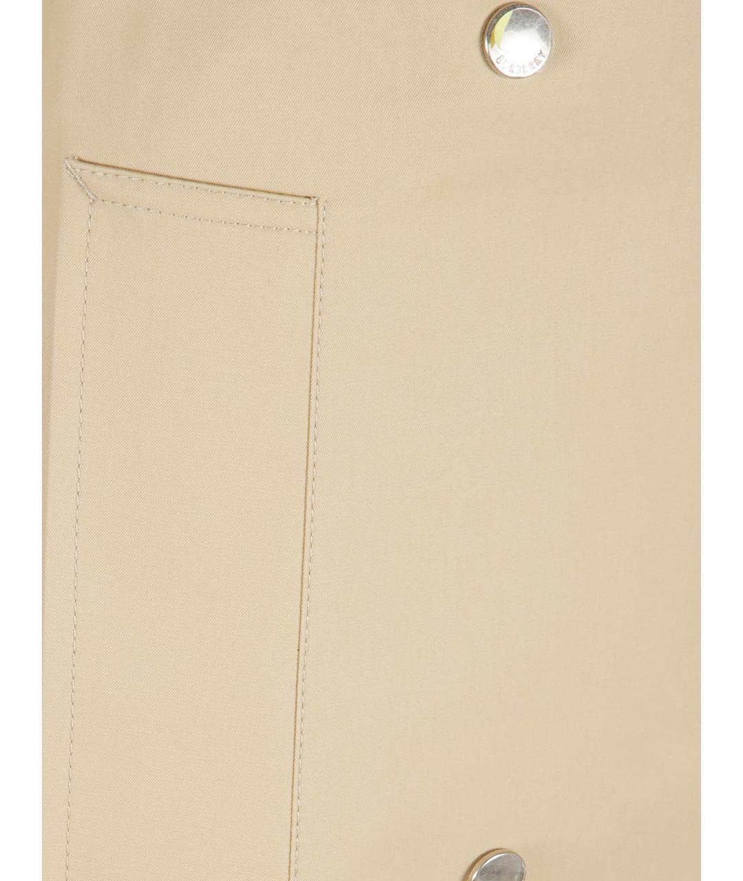 BURBERRY Бежевая хлопковая юбка мини, фото 3