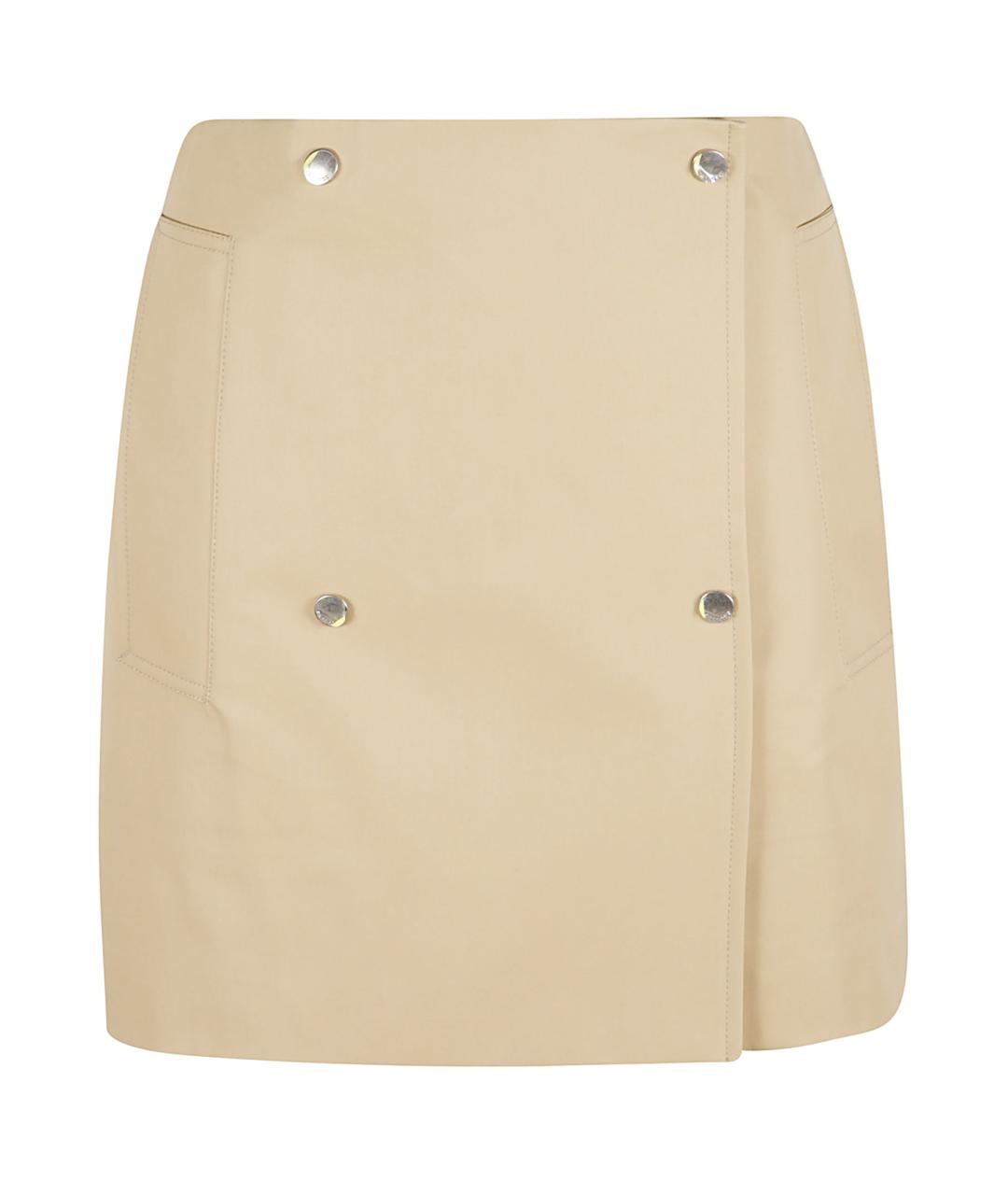 BURBERRY Бежевая хлопковая юбка мини, фото 1