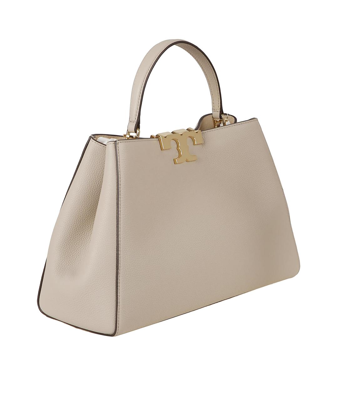 TORY BURCH Белая кожаная сумка с короткими ручками, фото 3