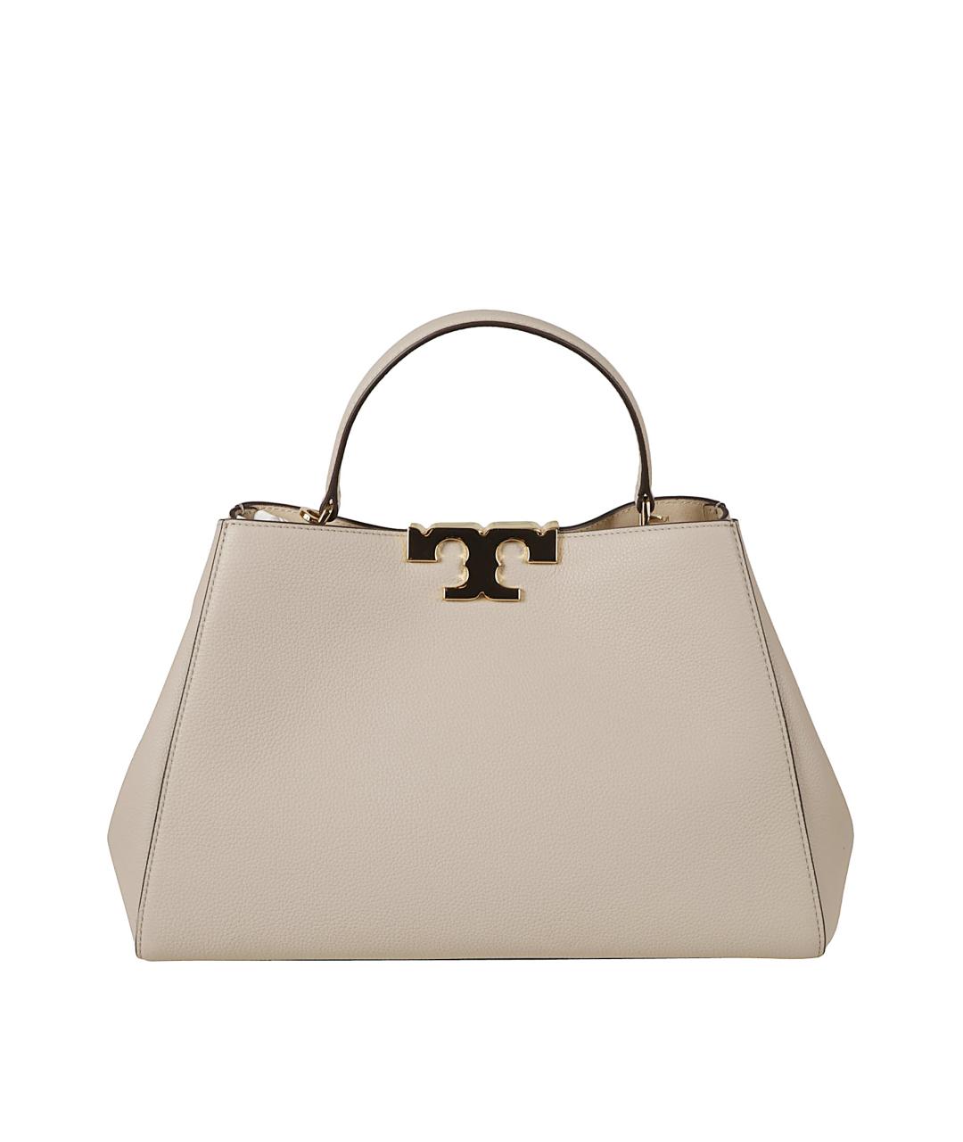 TORY BURCH Белая кожаная сумка с короткими ручками, фото 1