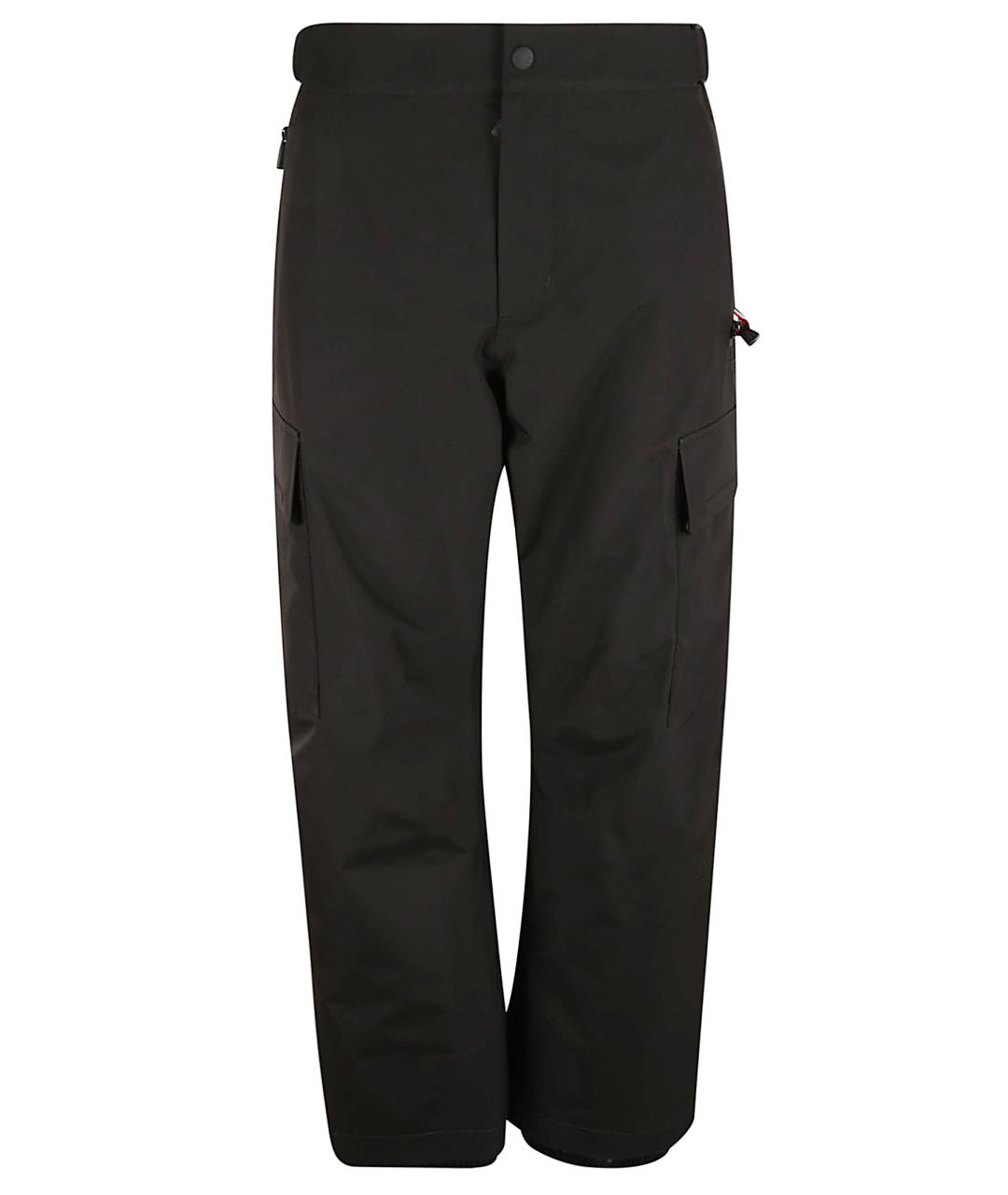 MONCLER GRENOBLE Черные полиэстеровые повседневные брюки, фото 1