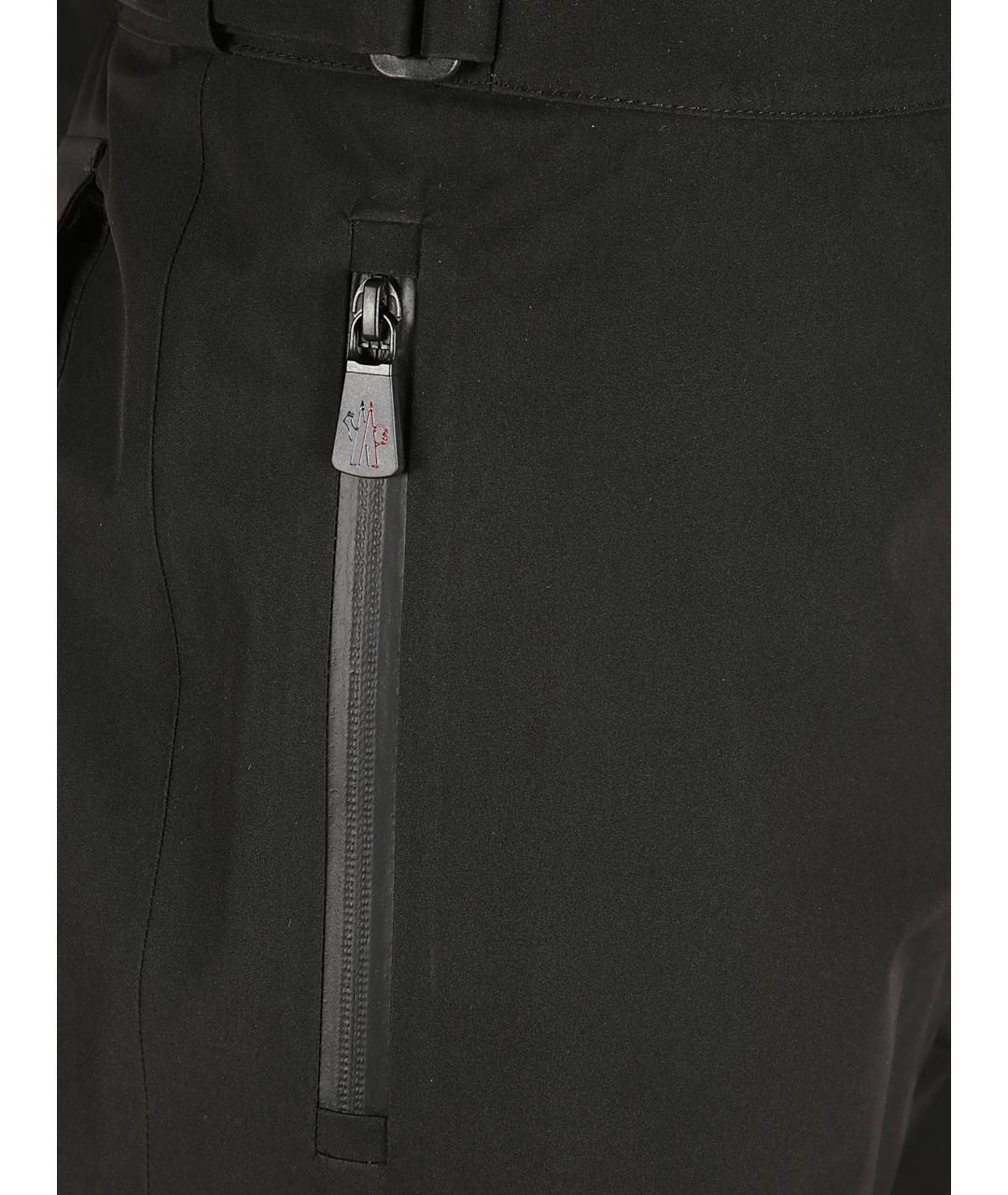 MONCLER GRENOBLE Черные полиэстеровые повседневные брюки, фото 2