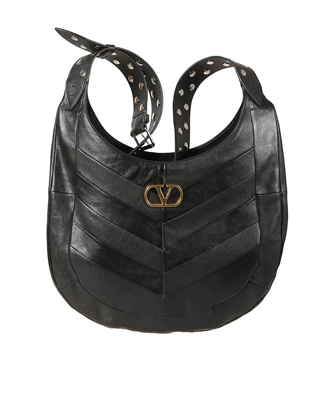 VALENTINO Черная кожаная сумка через плечо, фото 1