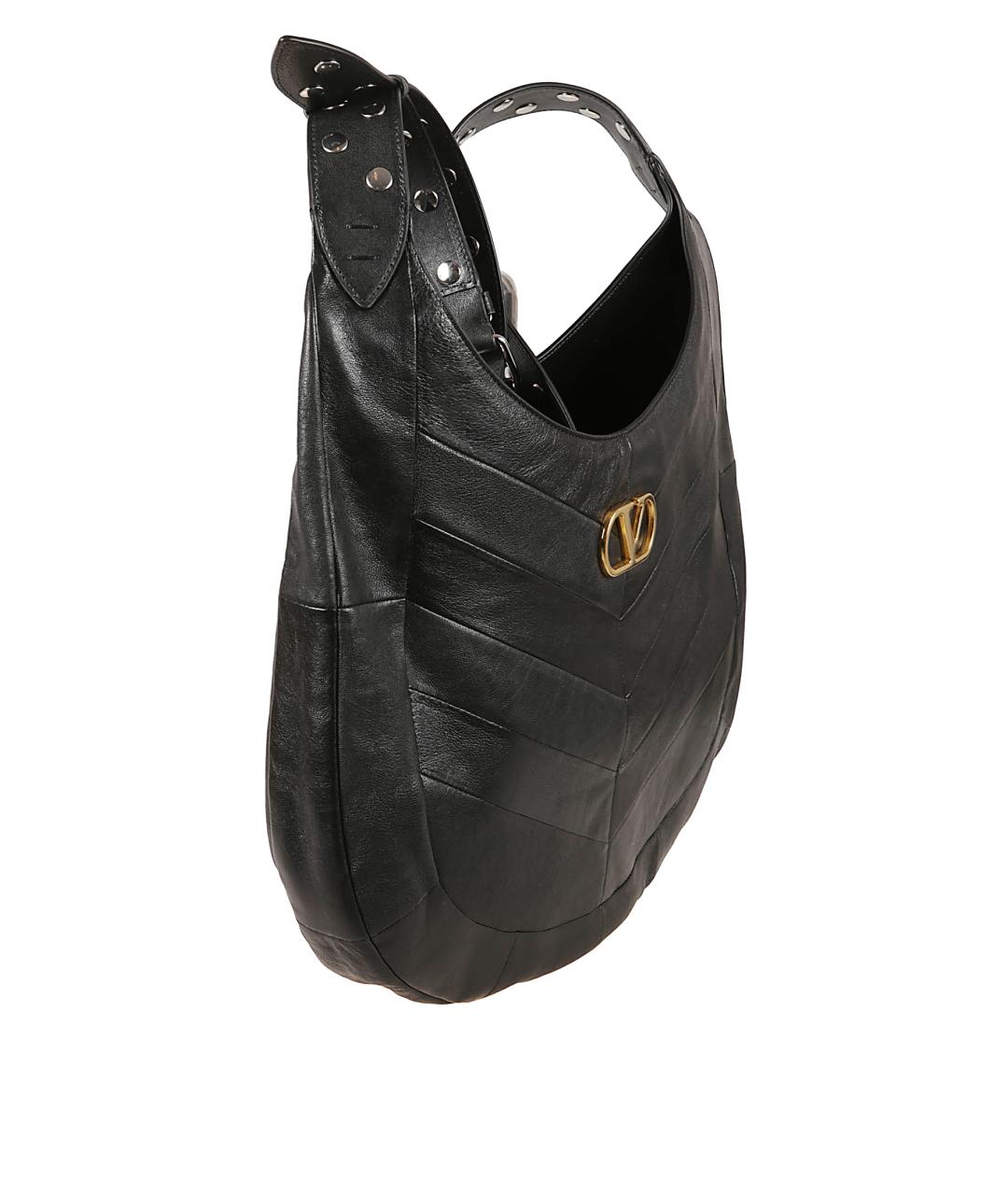 VALENTINO Черная кожаная сумка через плечо, фото 3