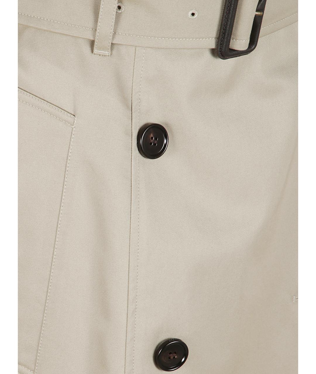 BURBERRY Бежевая хлопковая юбка мини, фото 2