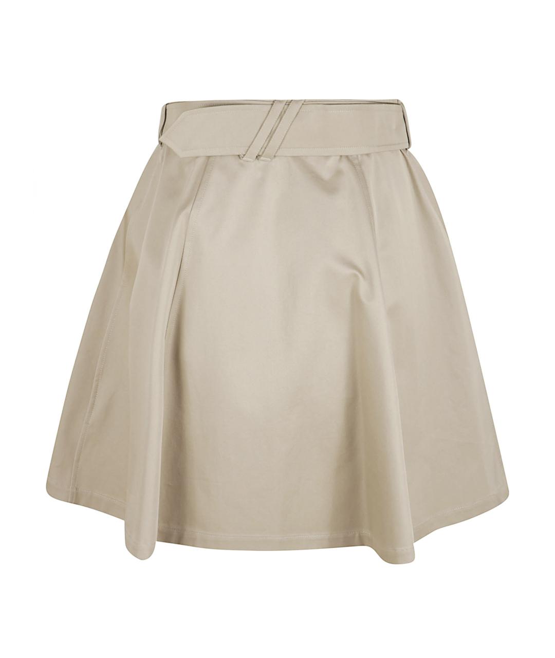 BURBERRY Бежевая хлопковая юбка мини, фото 3