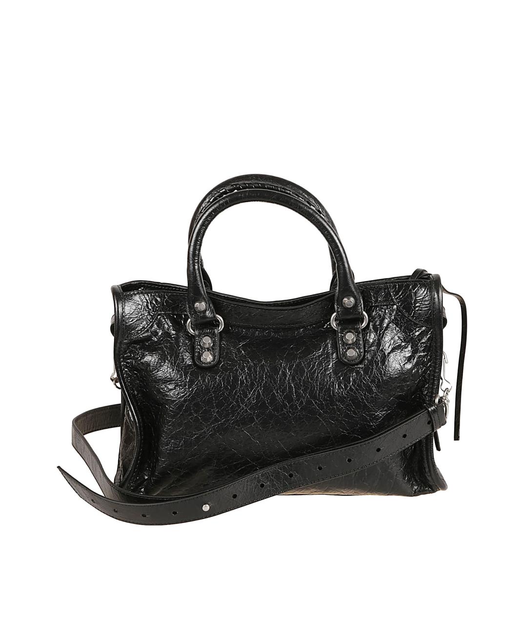 BALENCIAGA Черная кожаная сумка тоут, фото 2