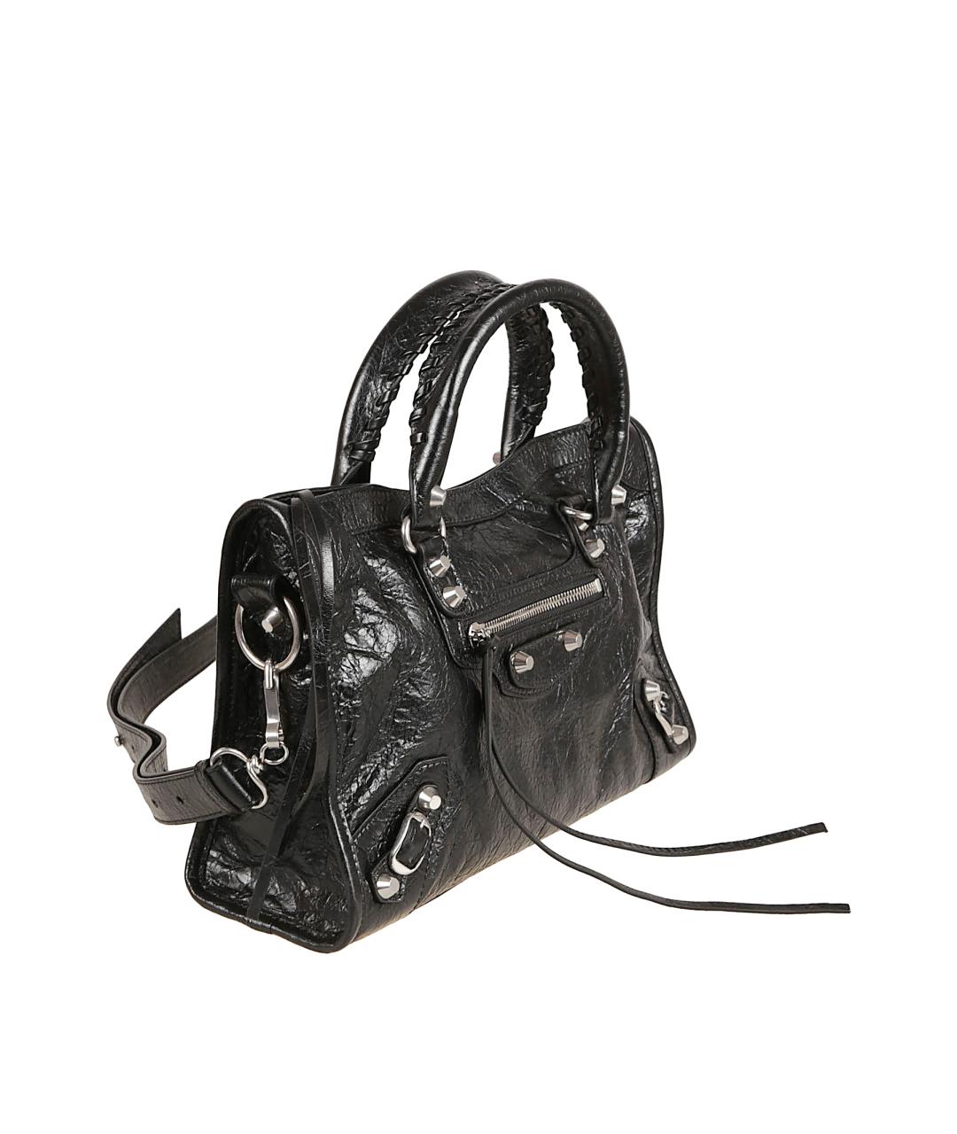 BALENCIAGA Черная кожаная сумка тоут, фото 3