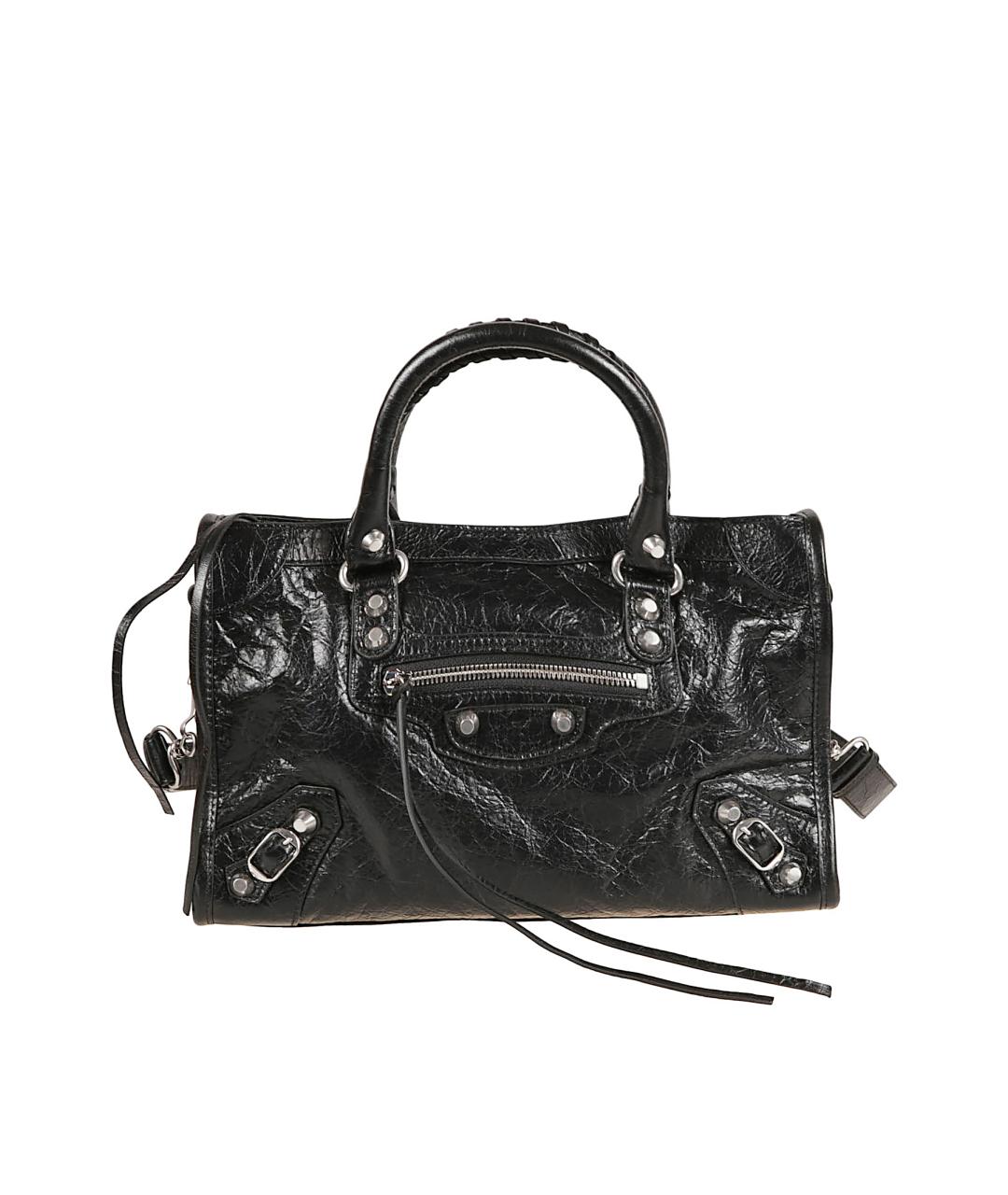 BALENCIAGA Черная кожаная сумка тоут, фото 1