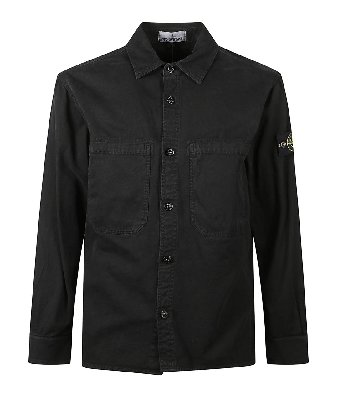STONE ISLAND Черная хлопковая кэжуал рубашка, фото 1