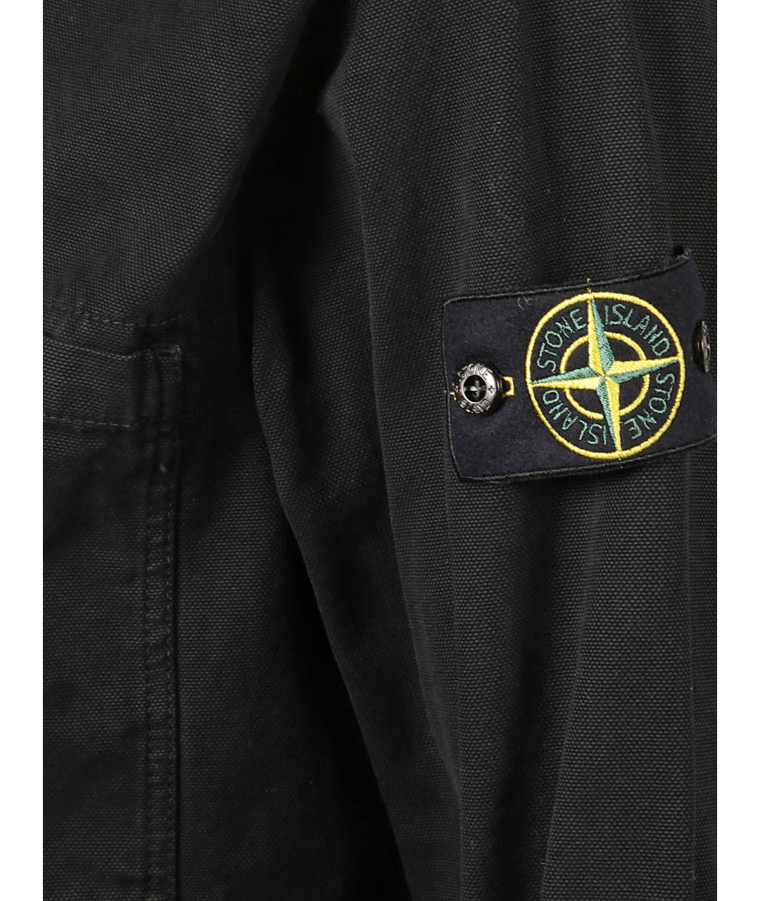 STONE ISLAND Черная хлопковая кэжуал рубашка, фото 2