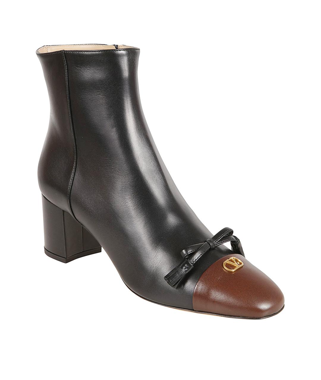VALENTINO Черные кожаные ботильоны, фото 2