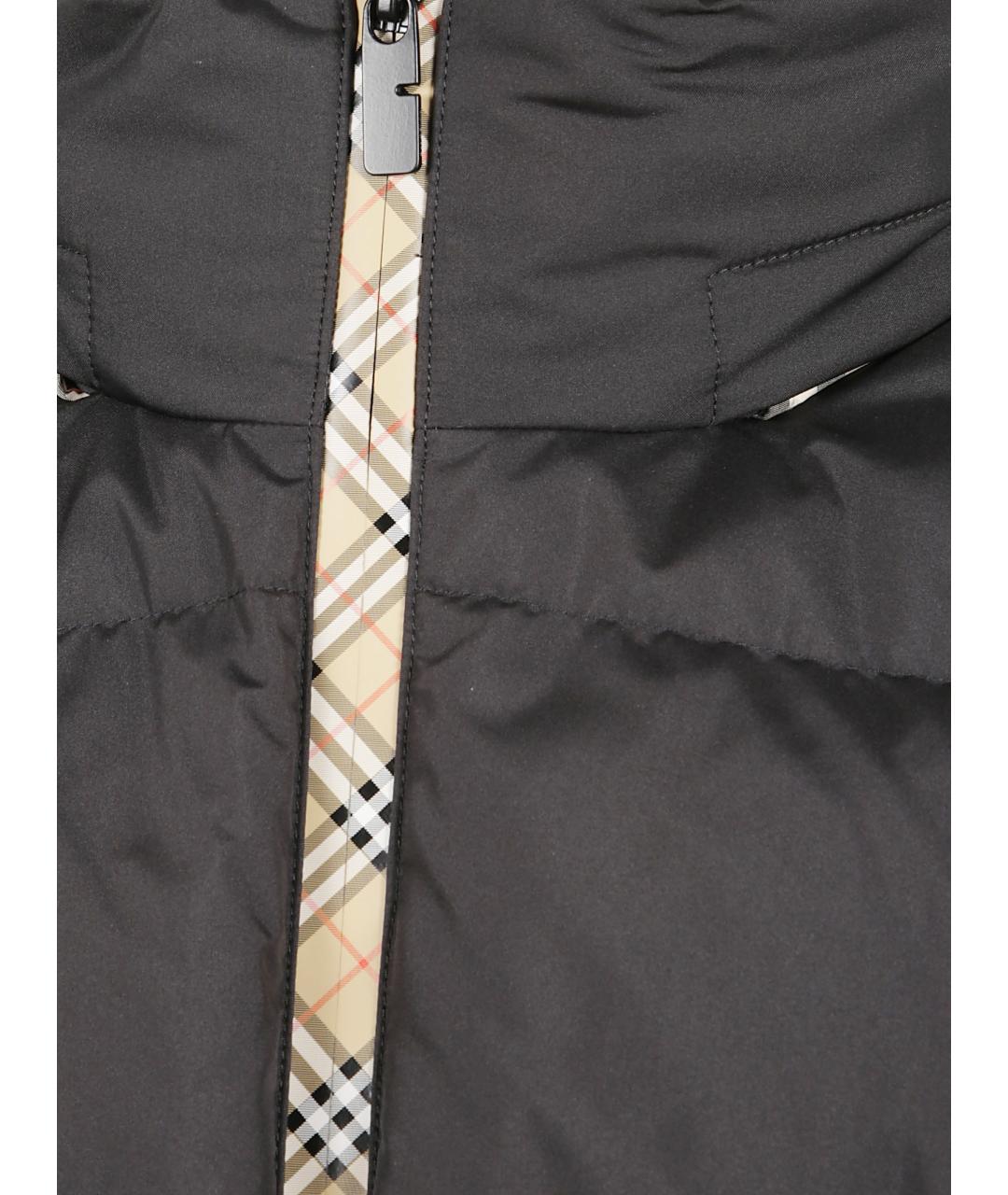 BURBERRY Черный полиэстеровый пуховик, фото 2