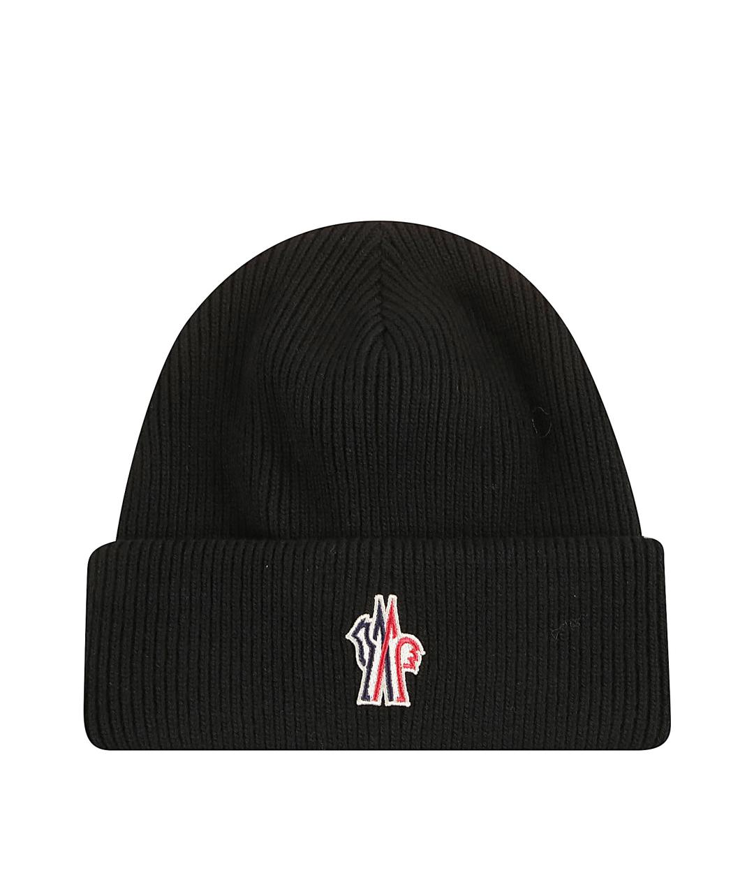 MONCLER GRENOBLE Черная шерстяная шапка, фото 1