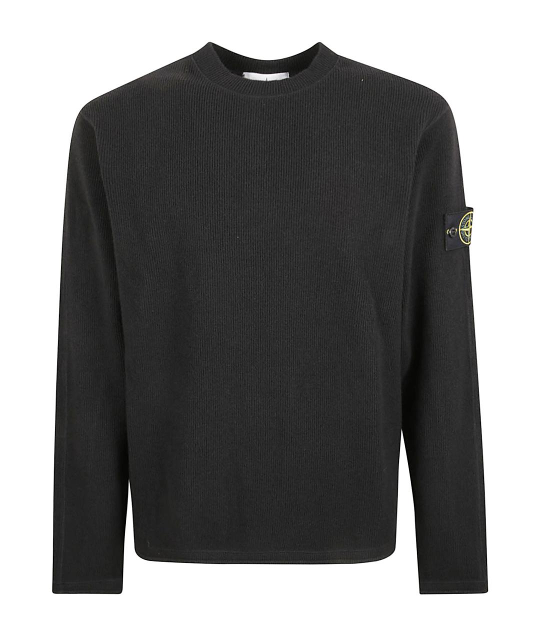 STONE ISLAND Черный шерстяной джемпер / свитер, фото 1