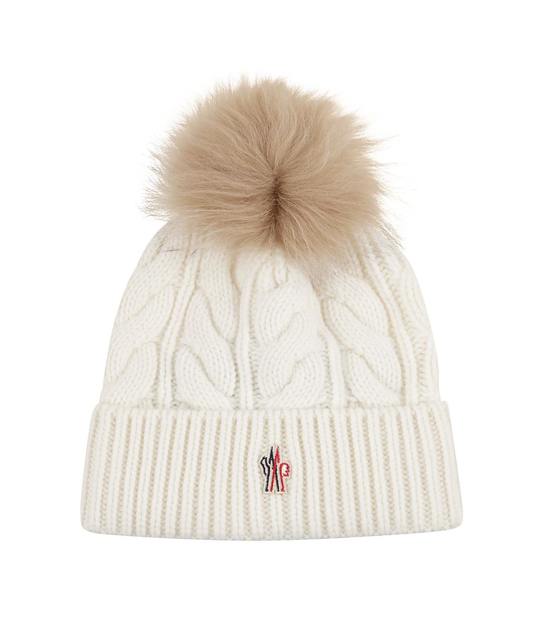 MONCLER GRENOBLE Белая кашемировая шапка, фото 1