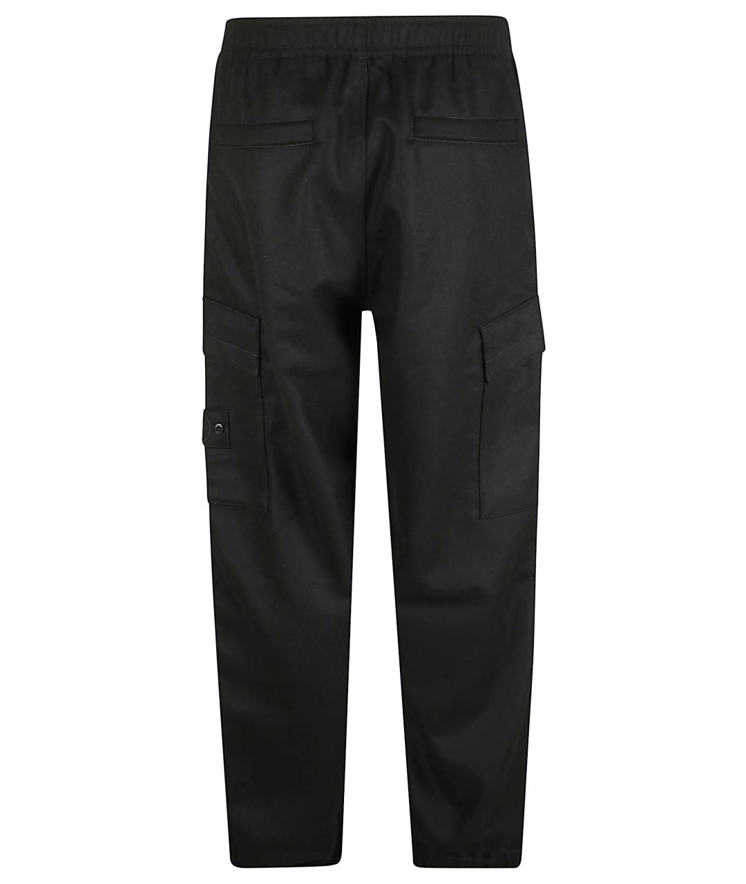 STONE ISLAND Черные шерстяные повседневные брюки, фото 3