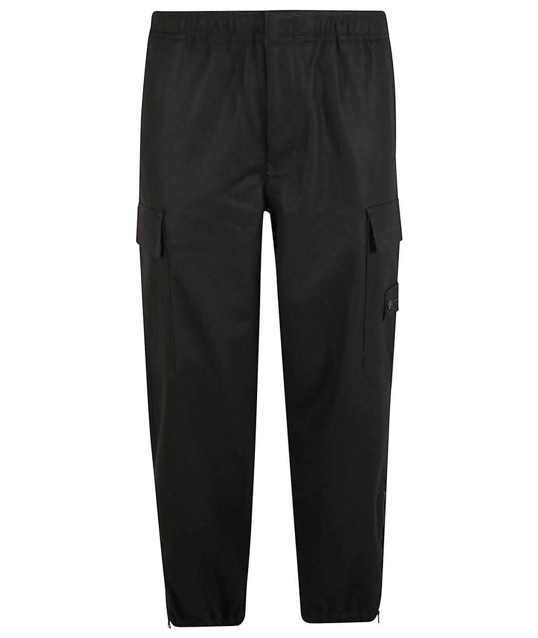 STONE ISLAND Черные шерстяные повседневные брюки, фото 1