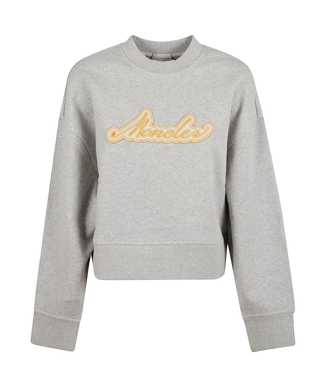 MONCLER Серый хлопковый джемпер / свитер, фото 1