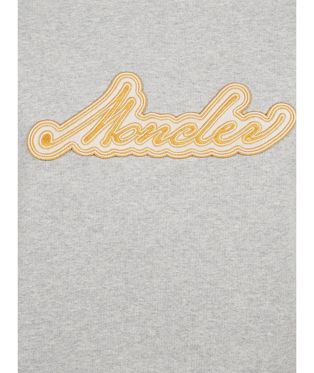 MONCLER Серый хлопковый джемпер / свитер, фото 2