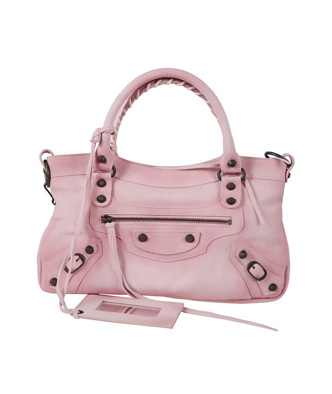BALENCIAGA Розовая кожаная сумка тоут, фото 1