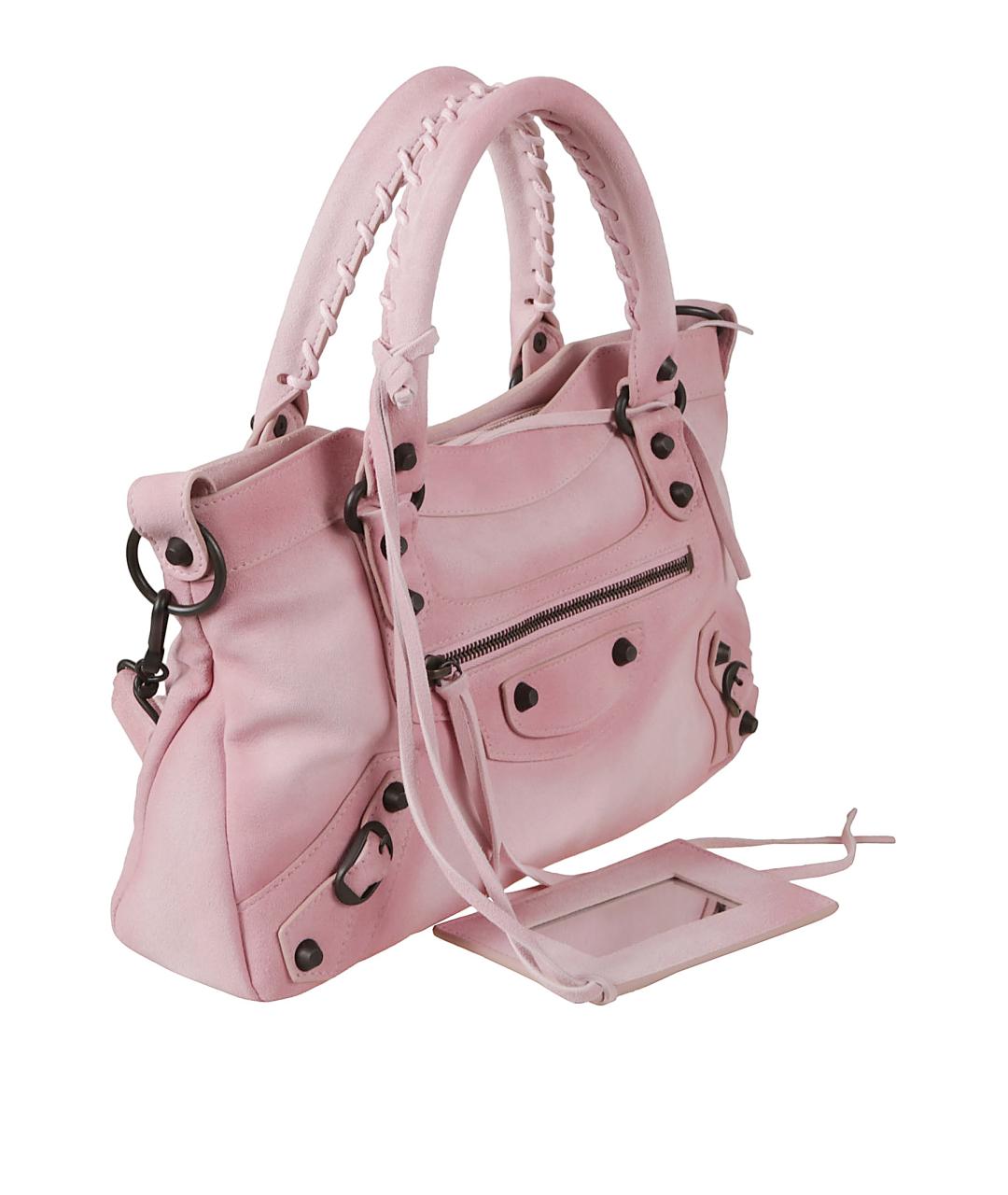 BALENCIAGA Розовая кожаная сумка тоут, фото 3