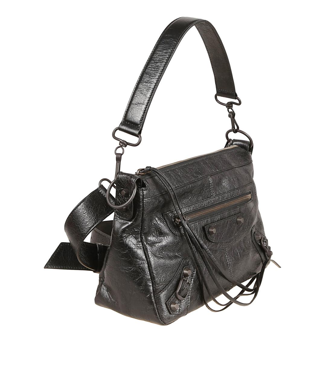 BALENCIAGA Черная кожаная сумка на плечо, фото 3