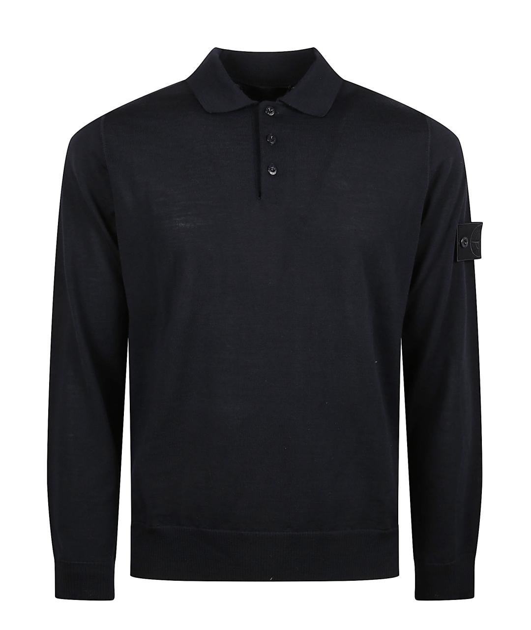 STONE ISLAND Синее поло с длинным рукавом, фото 1