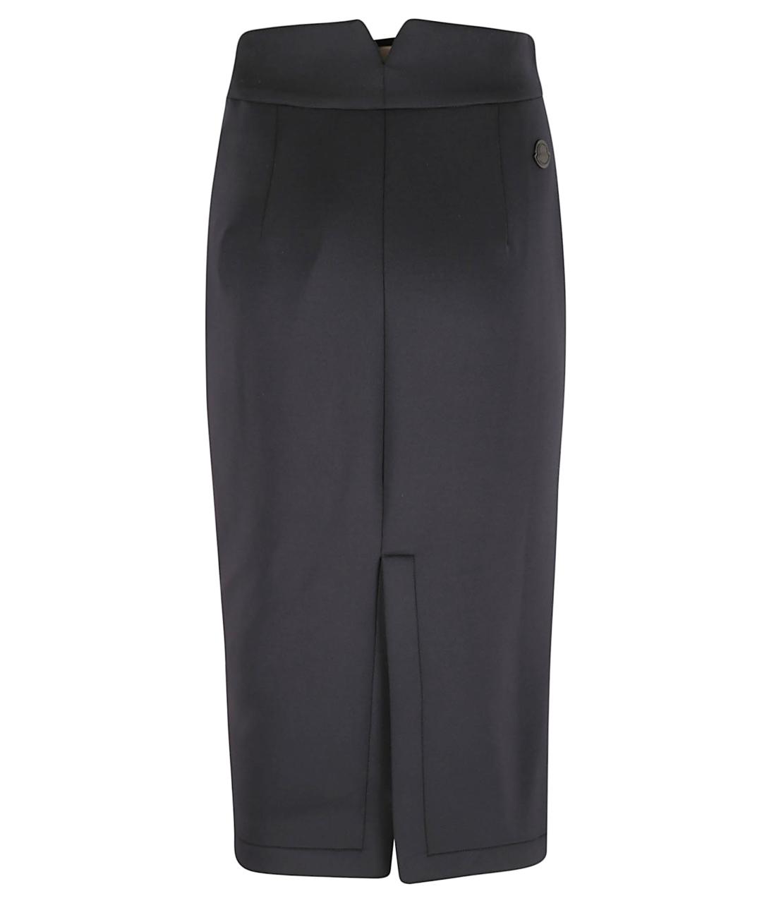 MONCLER Черная полиэстеровая юбка миди, фото 2