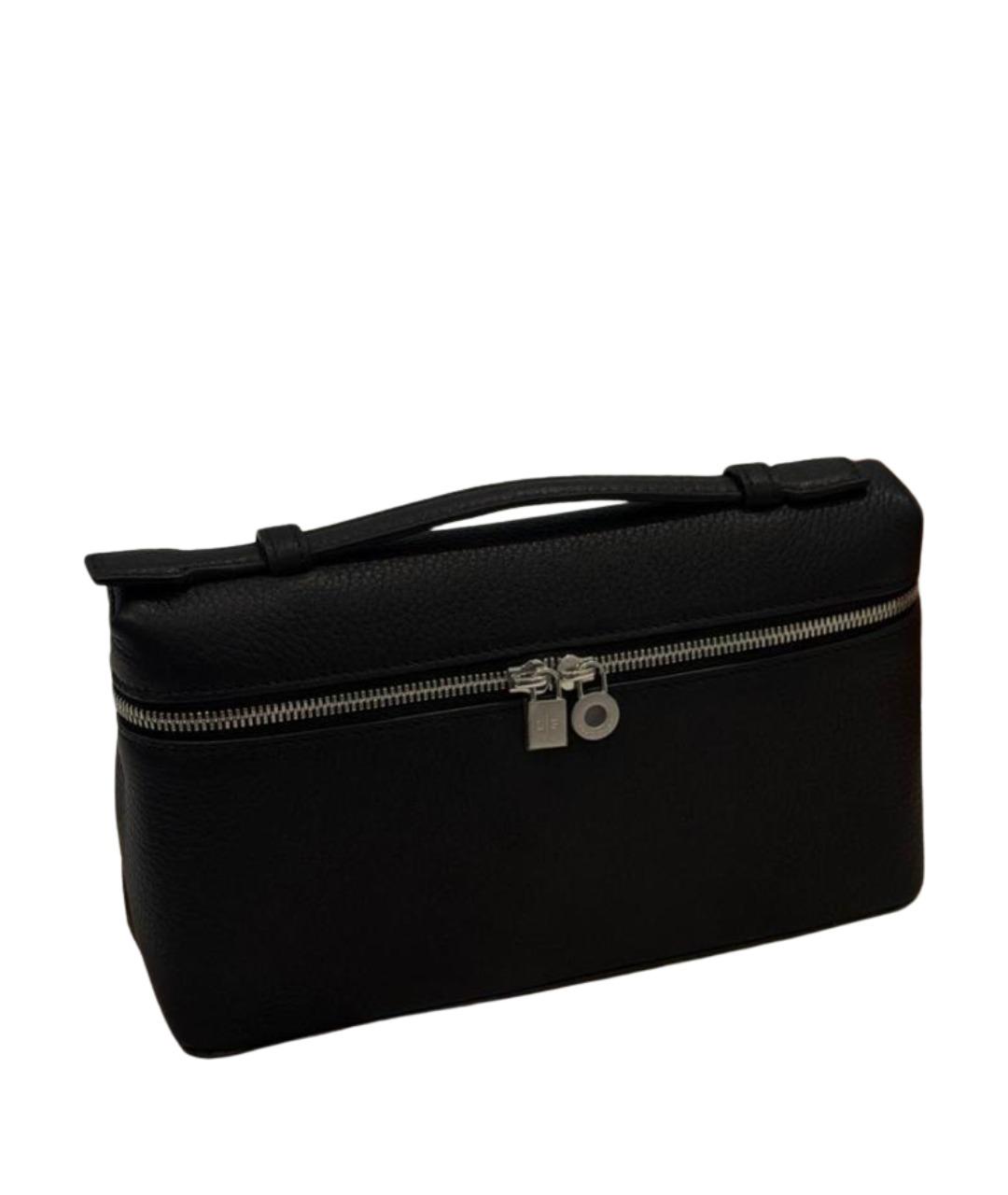 LORO PIANA Черная кожаная сумка через плечо, фото 1