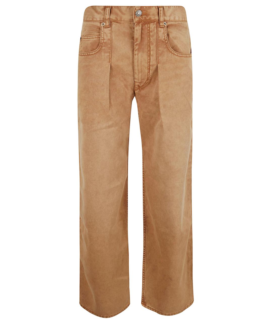 ISABEL MARANT Бежевые шерстяные прямые брюки, фото 1