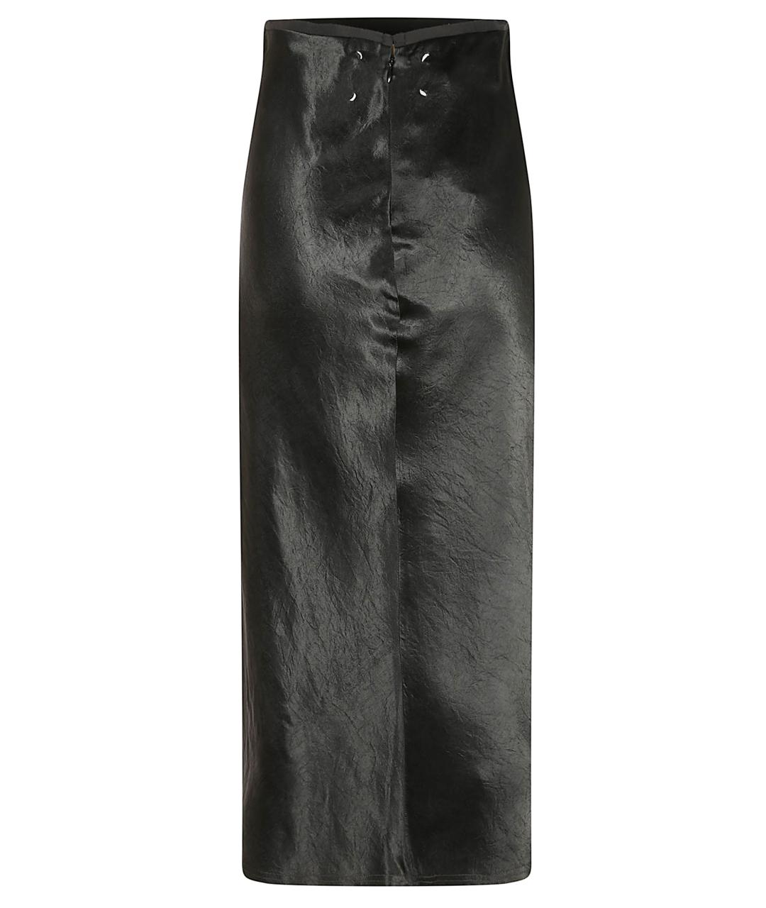 MAISON MARGIELA Черная ацетатная юбка миди, фото 3