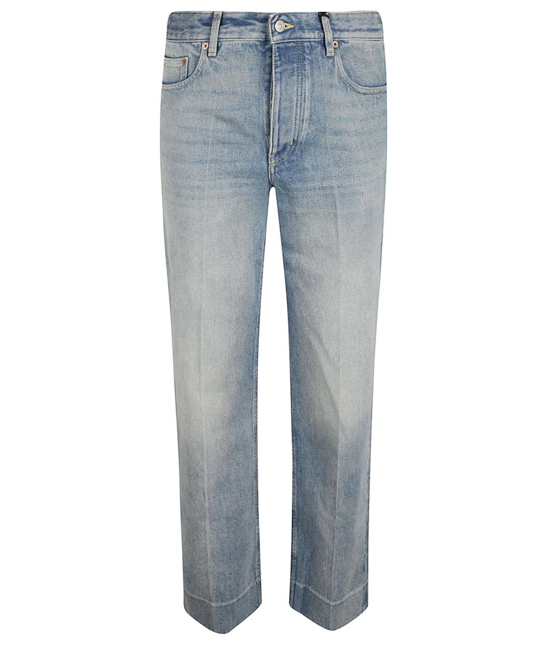 VALENTINO Синие хлопковые прямые джинсы, фото 1