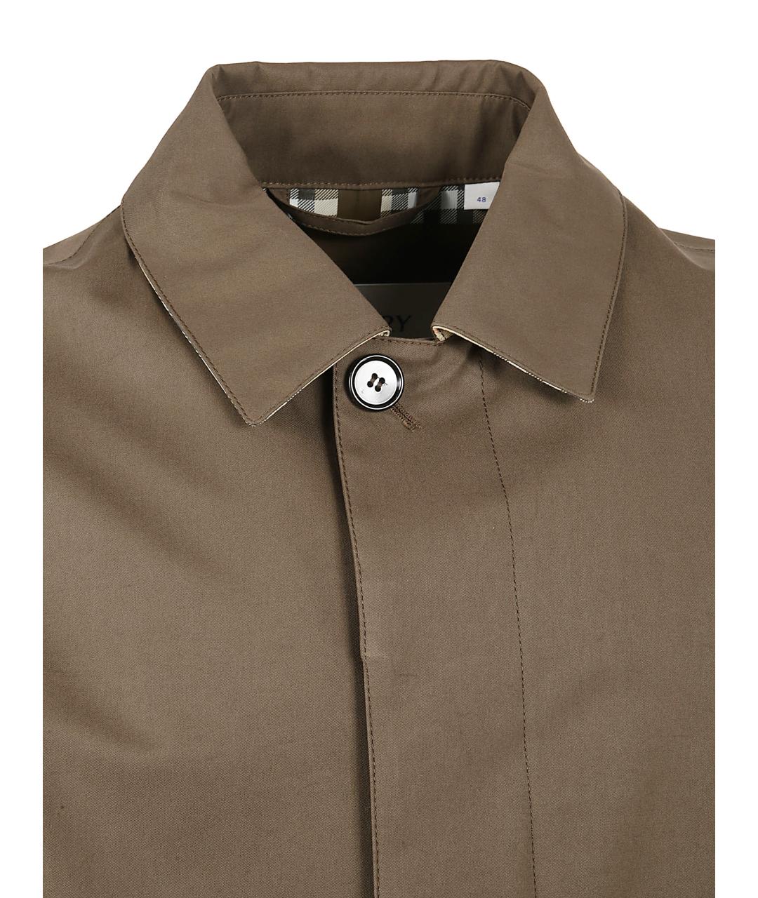 BURBERRY Зеленый хлопковый тренч / плащ, фото 2