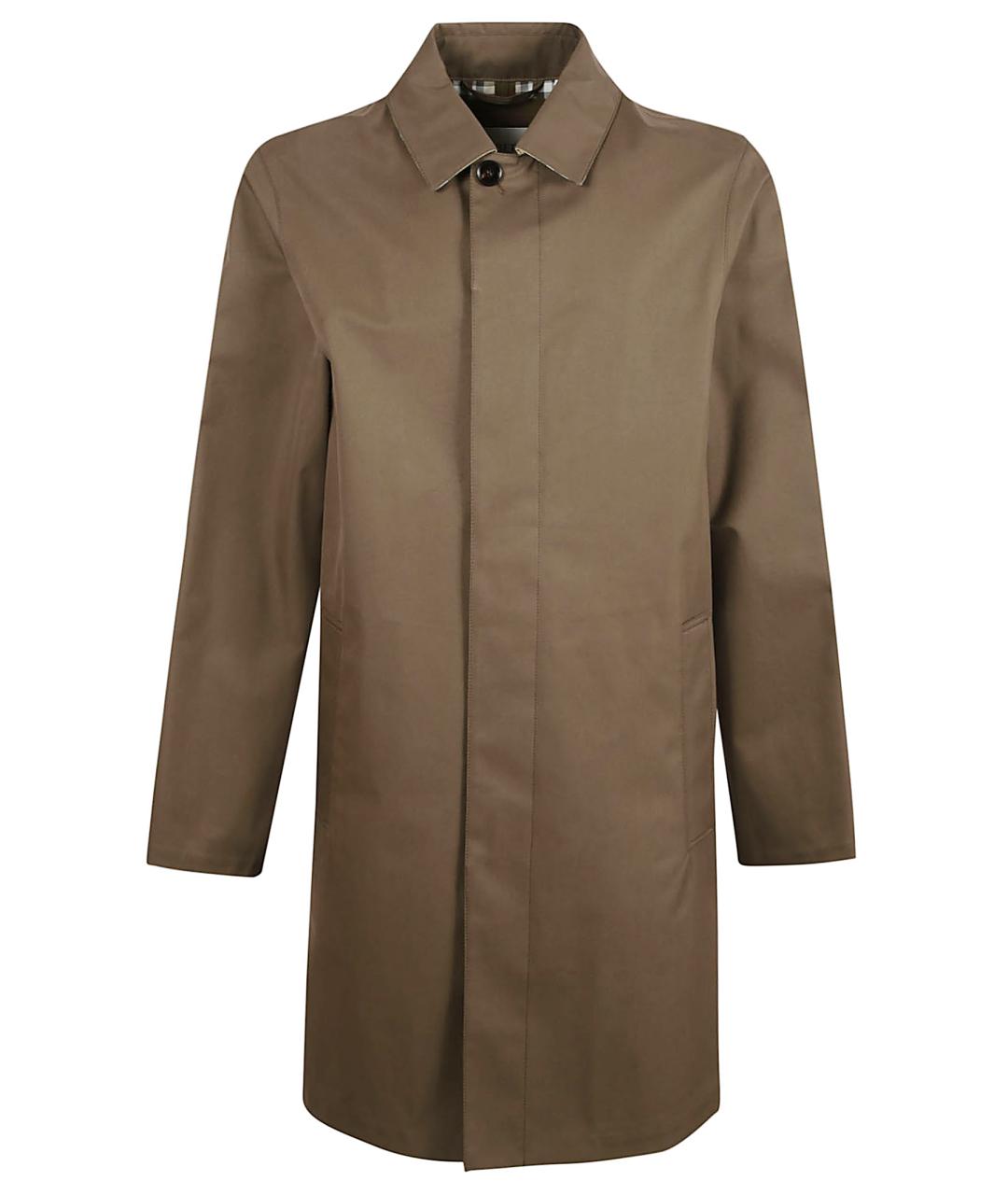 BURBERRY Зеленый хлопковый тренч / плащ, фото 1