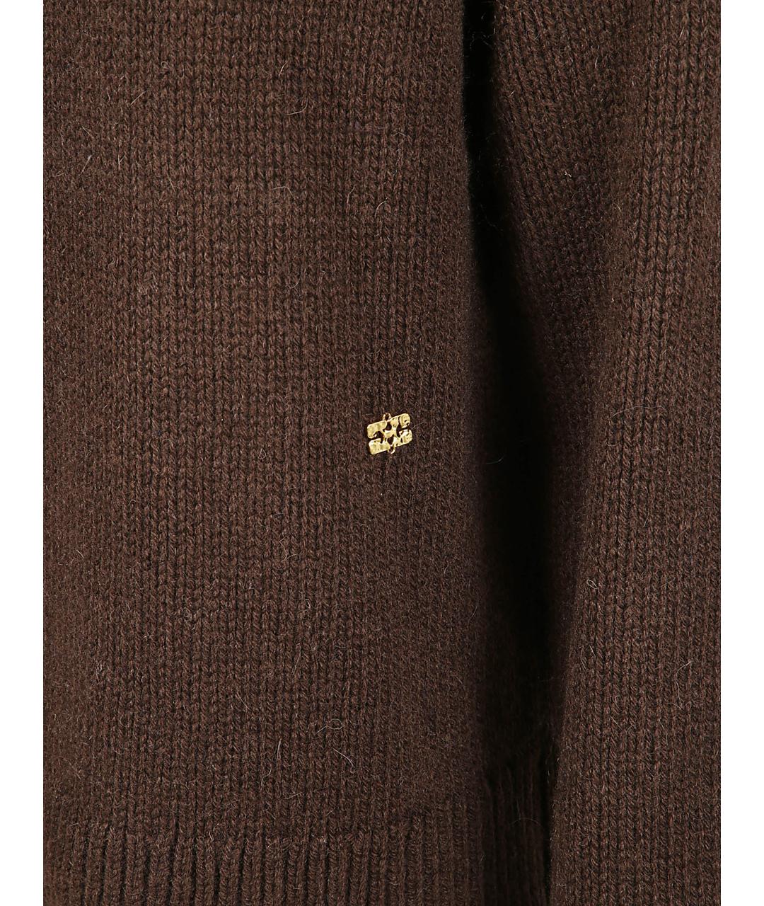 GANNI Коричневый шерстяной джемпер / свитер, фото 2