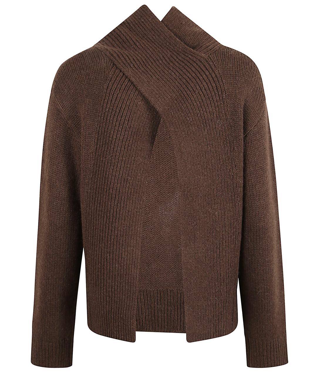 GANNI Коричневый шерстяной джемпер / свитер, фото 3