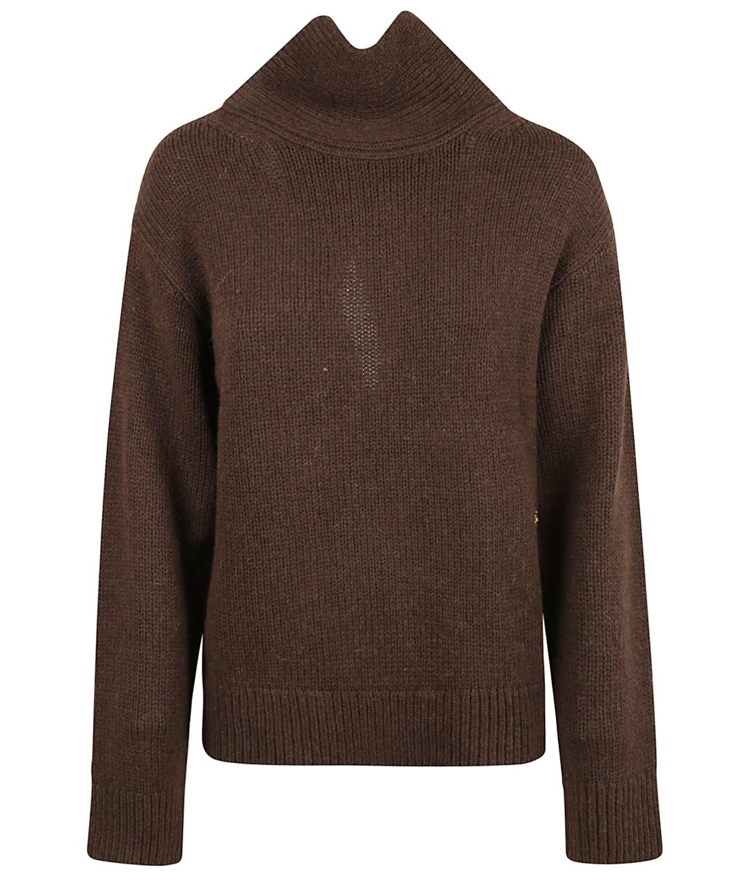 GANNI Коричневый шерстяной джемпер / свитер, фото 1