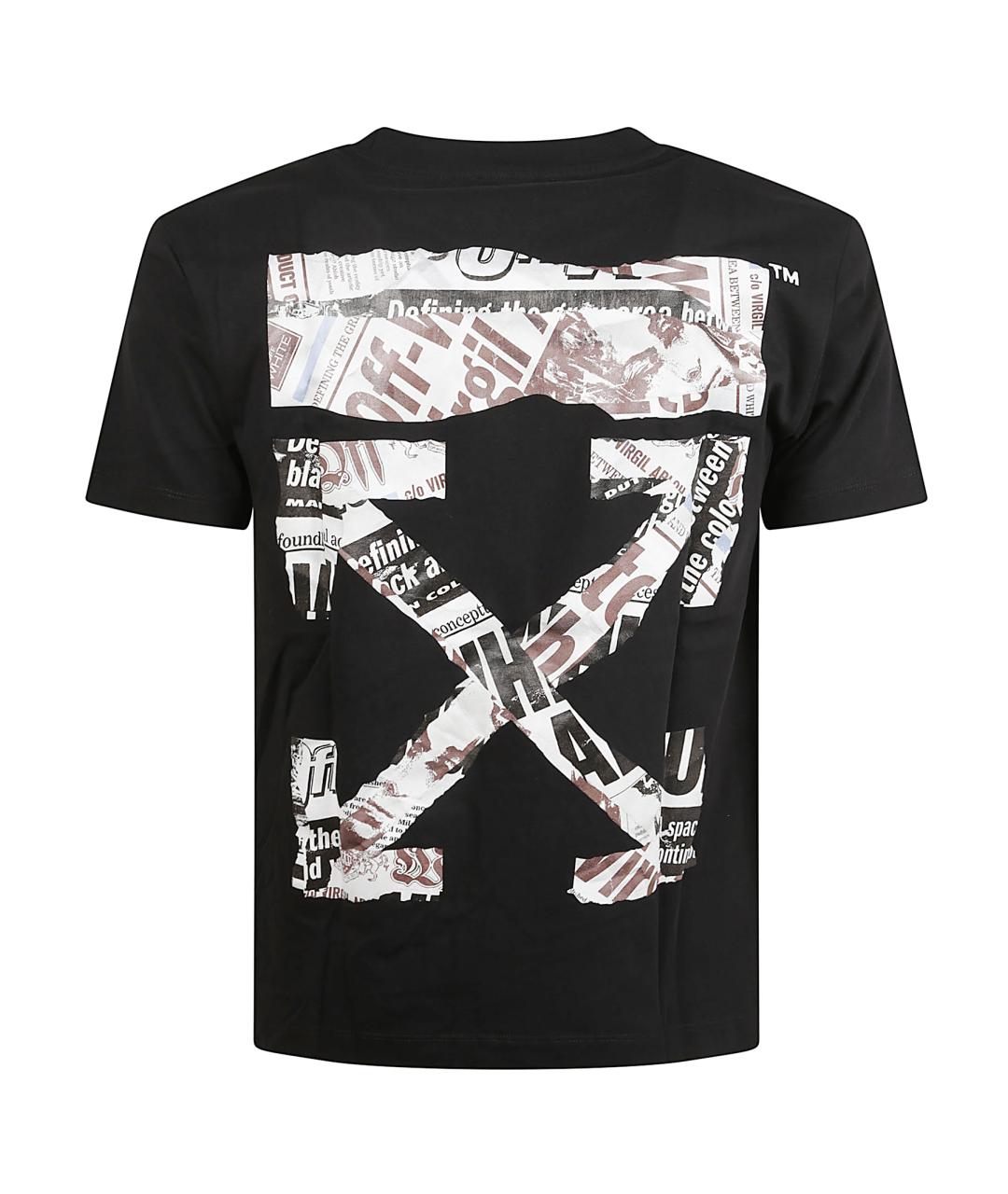 OFF-WHITE Черная хлопковая футболка, фото 2