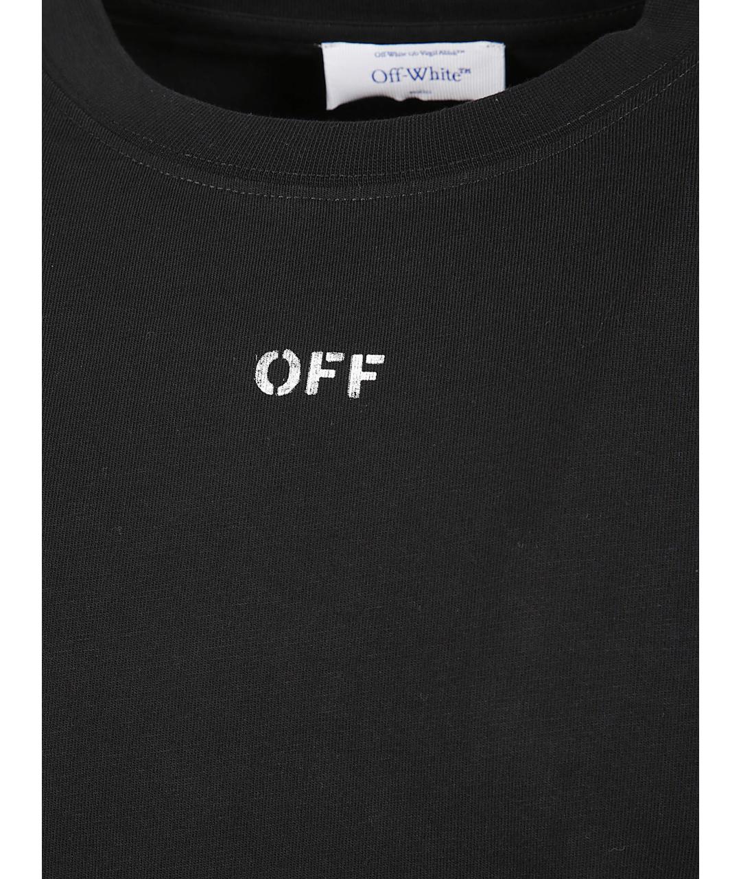 OFF-WHITE Черная хлопковая футболка, фото 3