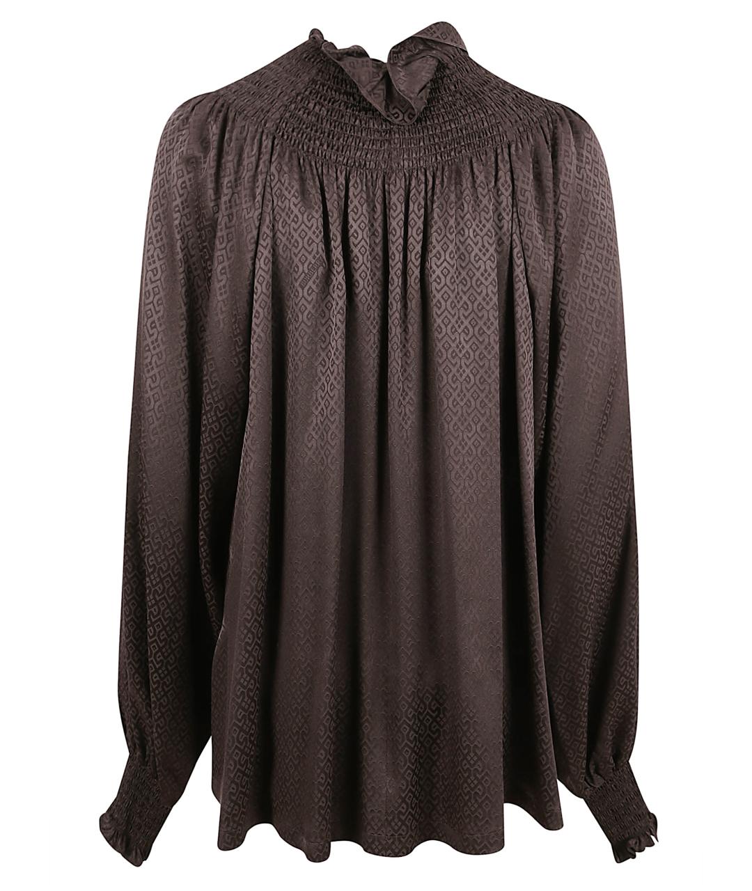 BURBERRY Коричневая шелковая блузы, фото 3