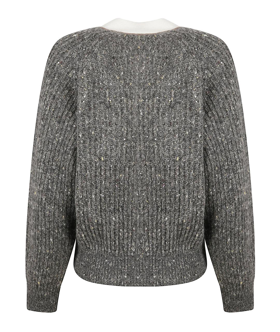 BRUNELLO CUCINELLI Серый шерстяной джемпер / свитер, фото 3